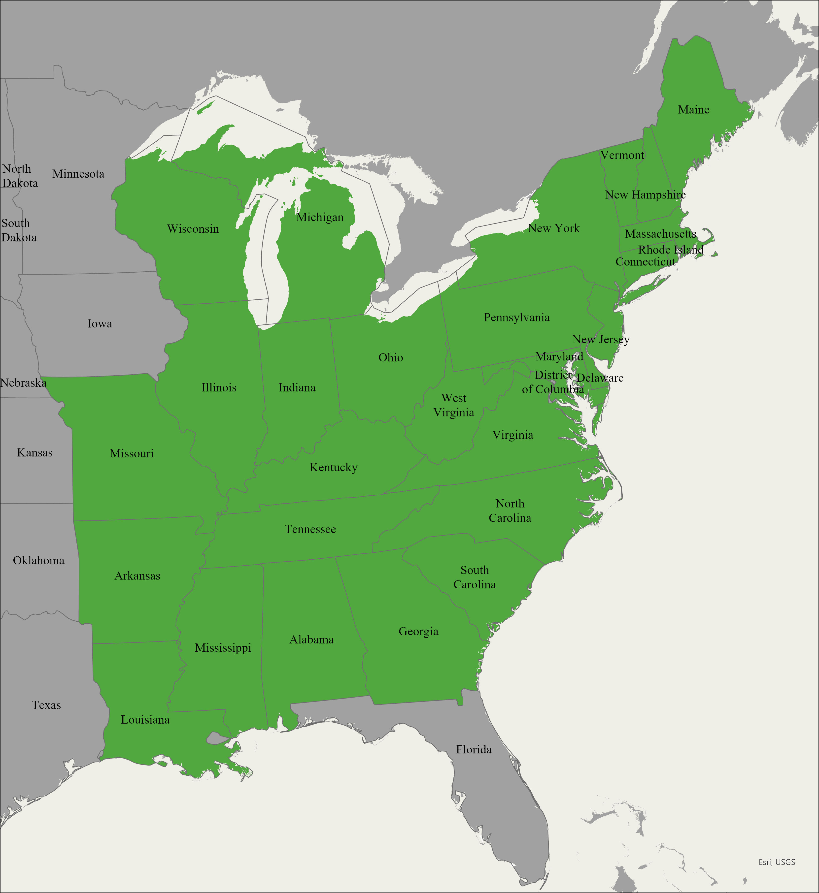 Eastern States Mission Map 1844
